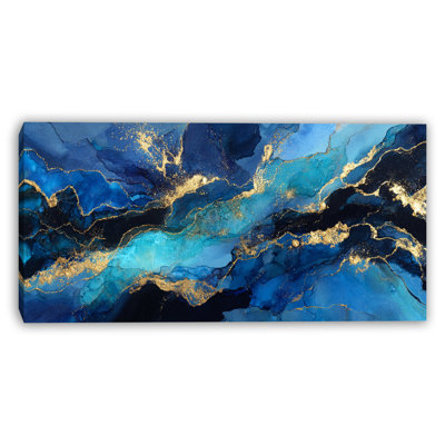 Art mural sur toile Azure Drift Lines