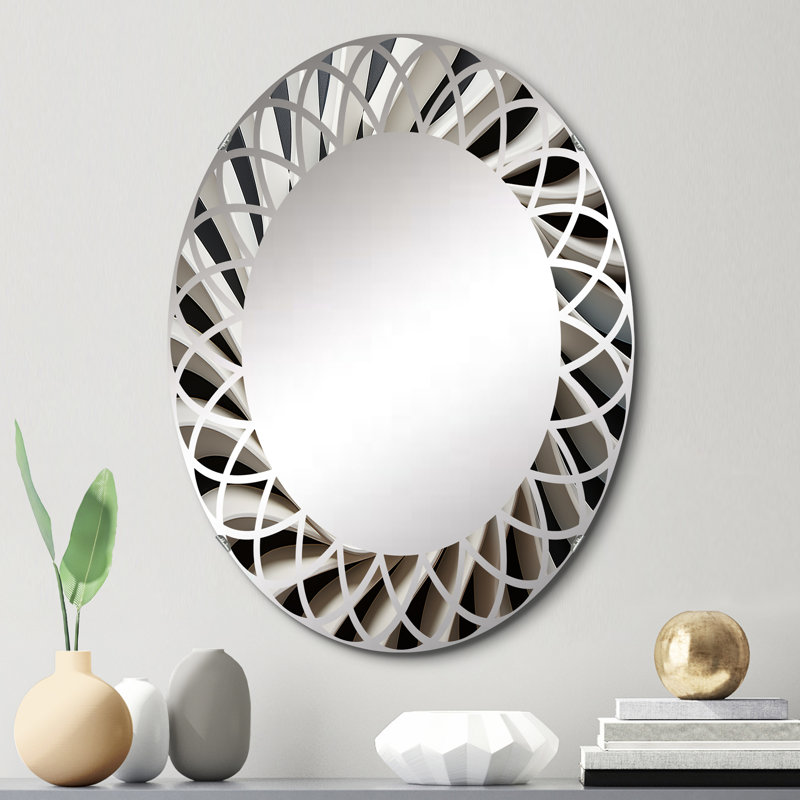 Medomak - Miroir mural moderne ovale, 30 po x 20 po