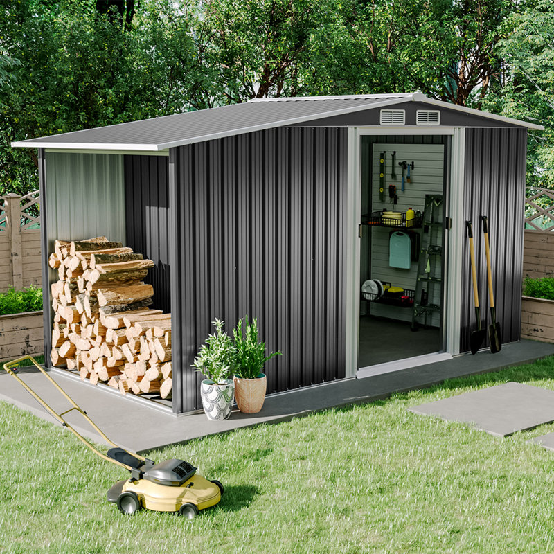 11 ft. W x 4 ft. D Metal Garage Shed