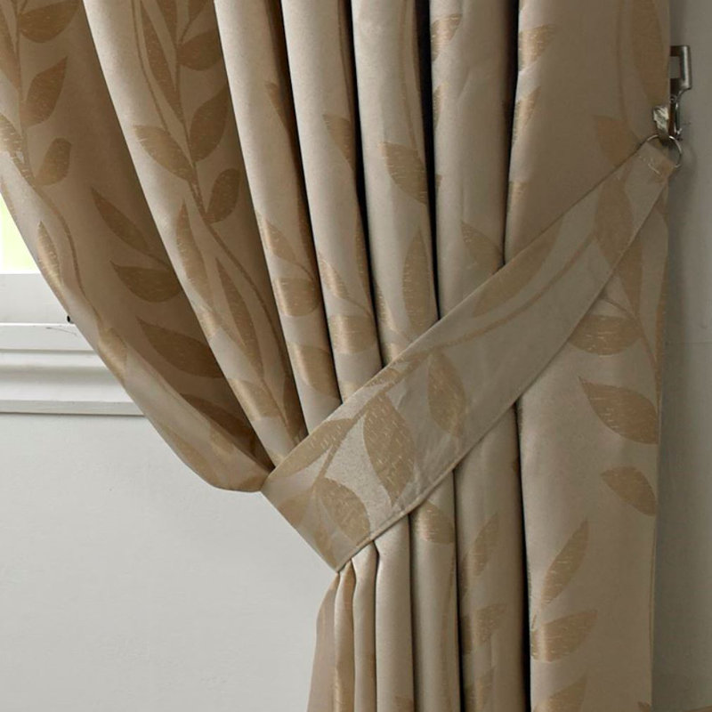 Becquere Ring Top Room Darkening Curtains, Latte, 116 W x 228cm D 