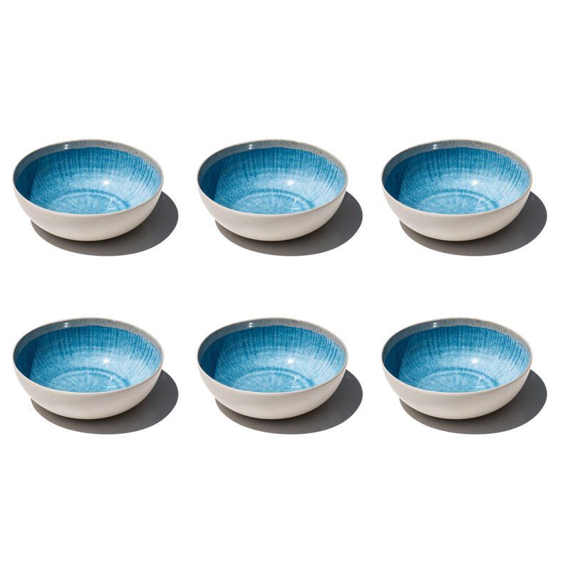 Bol en mélamine Coastal Reactive NewWave - bleu - 7 po - ensemble de 6, Blue