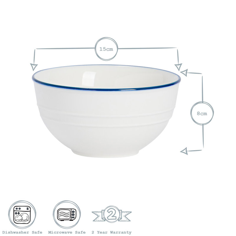Nicola Spring - White Farmhouse Cereal Bowls