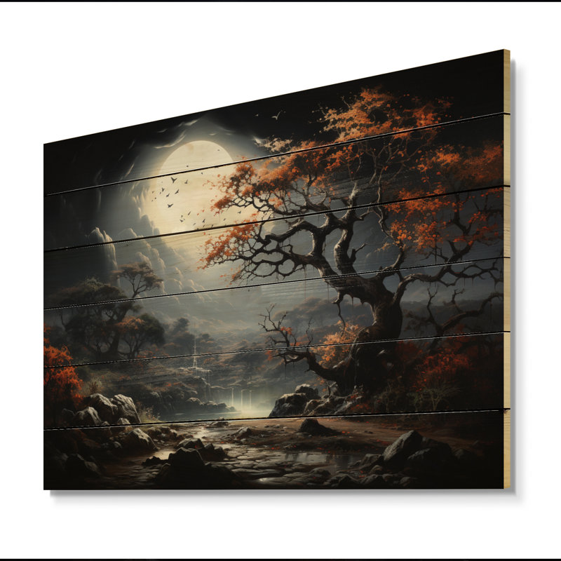 Janalise Coral Tree Essence of Light sur impression sur bois, H 10 po x l 20 po x P 0,78 po