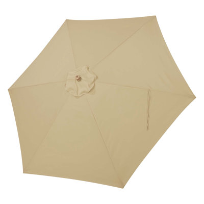 Lanza Chic Eclectic 9 FT 6-Rib Market Umbrella Replacement Cover Canopy for Resort Backyard Hosting - Sunny Coat, Boho Tan