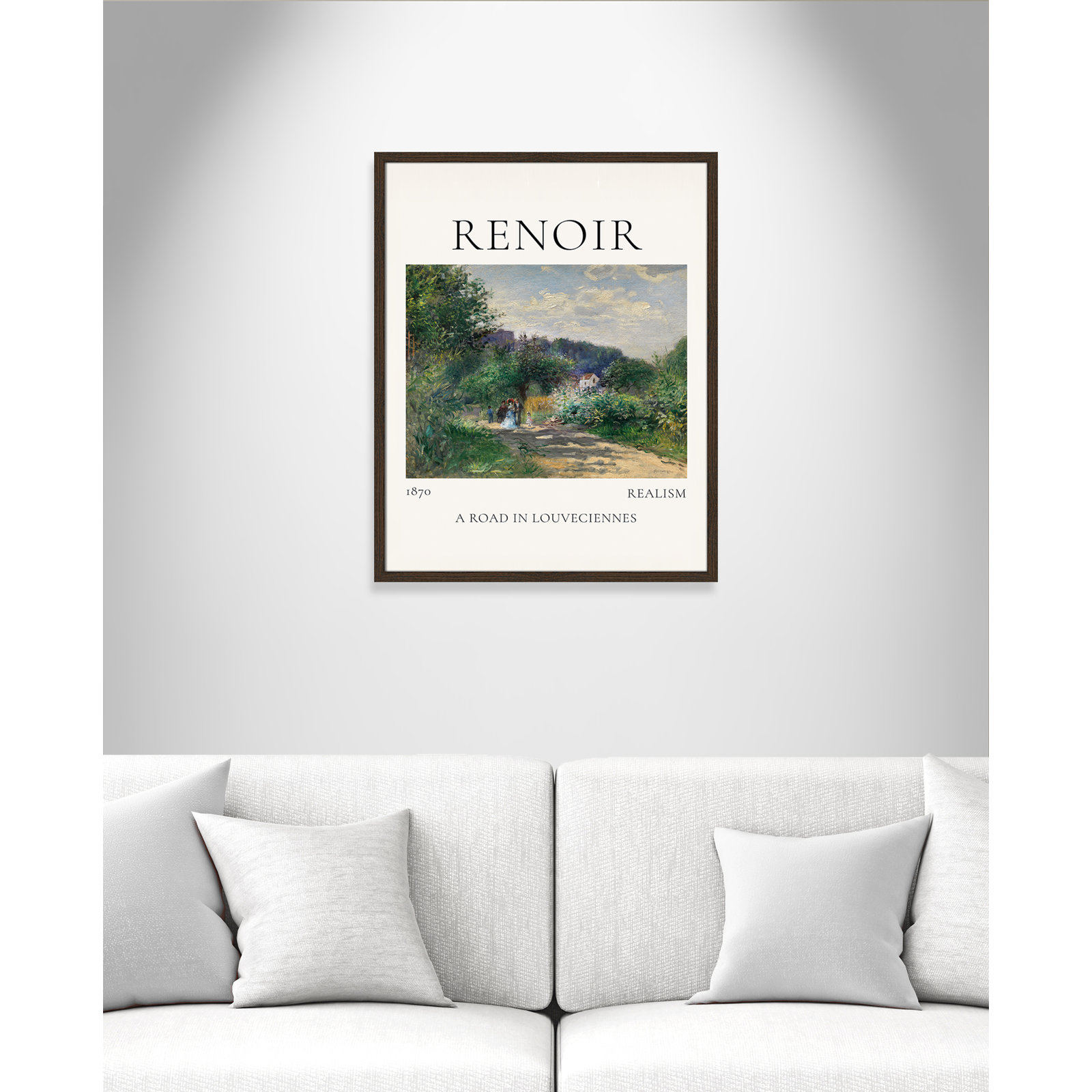 Rocchetto "A Road in Louveciennes" Print, Walnut Single Picture Frame, No, 29.5" H x 23.5" W x 0.75" D