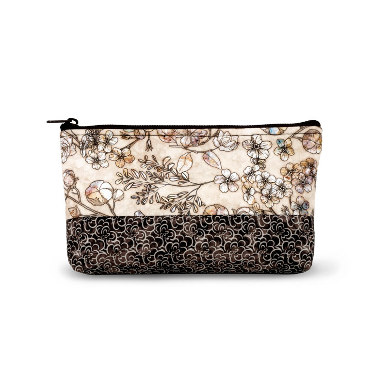 Dritz Medium Sewing Basket with Zippered Case, Neutral Floral