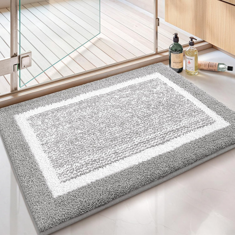 Ayleigh Non-Slip Bath Rug, Light Gray, Single - 36" L x 24" W