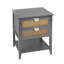 Table d'appoint grise 2 tiroirs