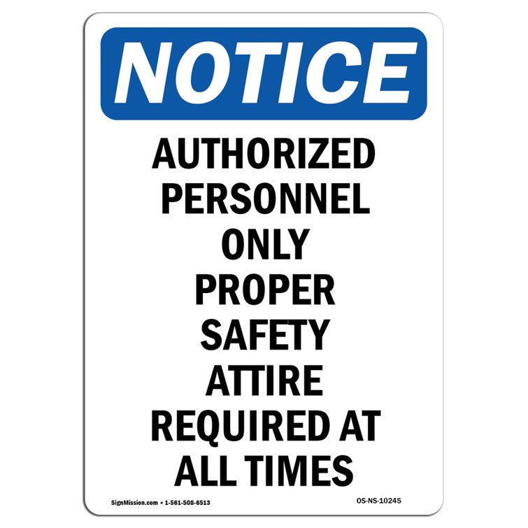 SignMission Authorized Personnel Only Proper Sign | Wayfair