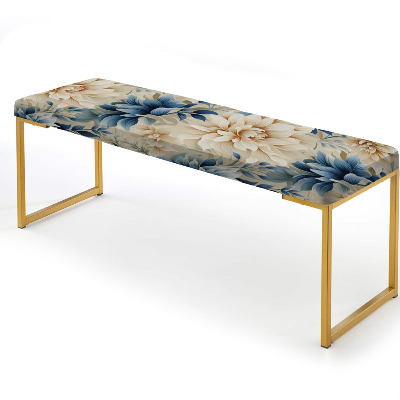 Motif tropical de dentelle tropicale - banc rembourré doré Tropical