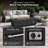 48'' Rectangular Propane Fire Pit Table – 50,000 BTU, Hidden Tank Storage, Lava Rocks & Removable Lid, Grey