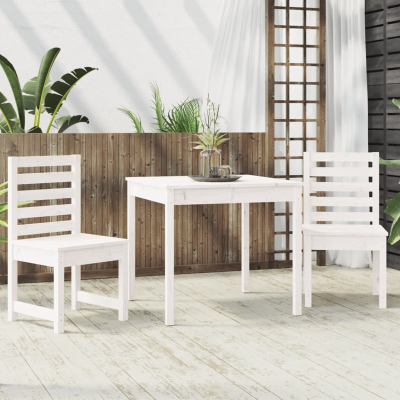 Nasiba 2 - Person Patio Dining Set with Square Table, White