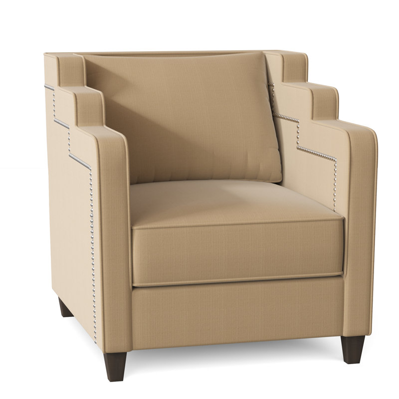 Abbey Armchair, Sachi Ricepaper, Brown Mahogany