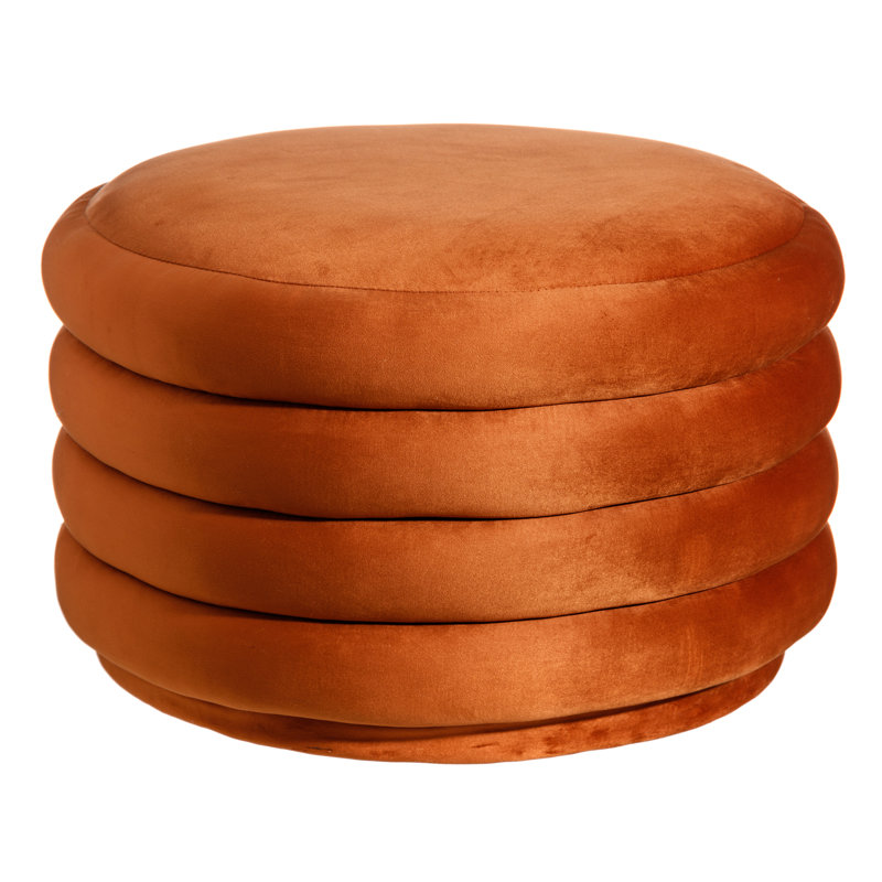Dinsmore 65cm Wide Oval Solid Colour Cocktail Ottoman, Ocre