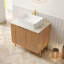 Meuble-lavabo simple avec plateau en pierre frittée