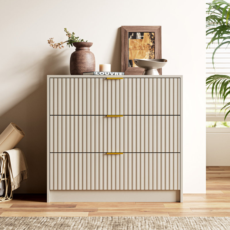 3 - Drawer Dresser, 31.5" W, Beige