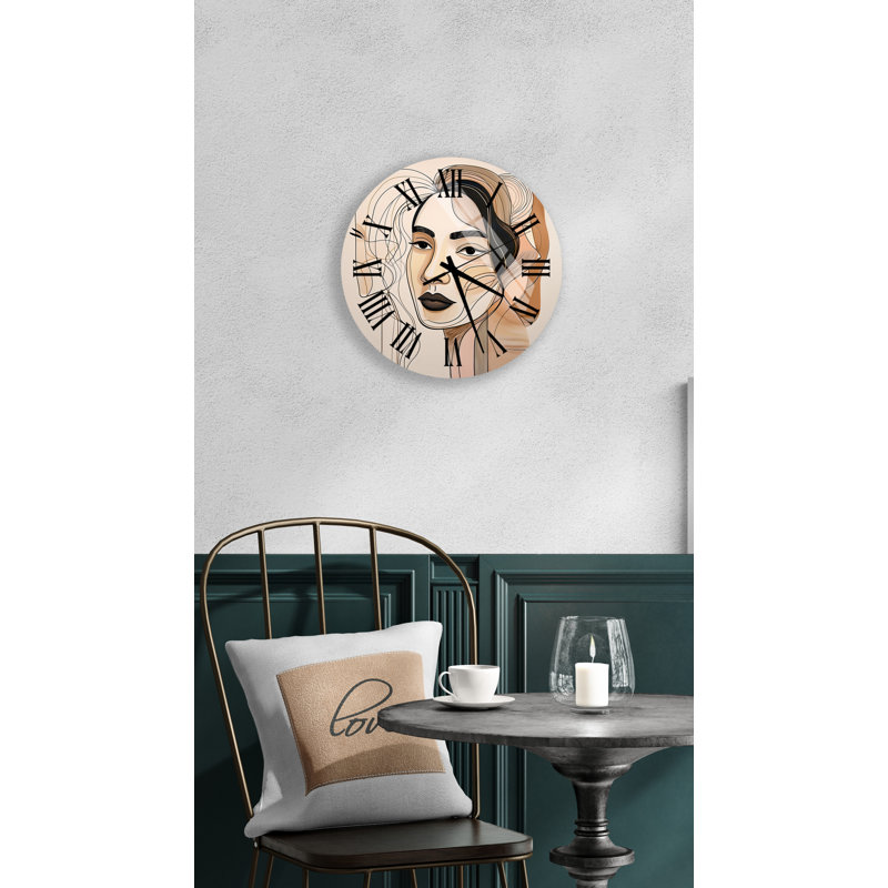 Horloge murale abstraite abstraite, Noir