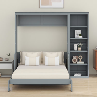Murphy Bed With Desk And Bookshelf by Red Barrel Studio