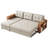 Upholstered Pull Out Sectional Sofa with Storage Chaise-868590494