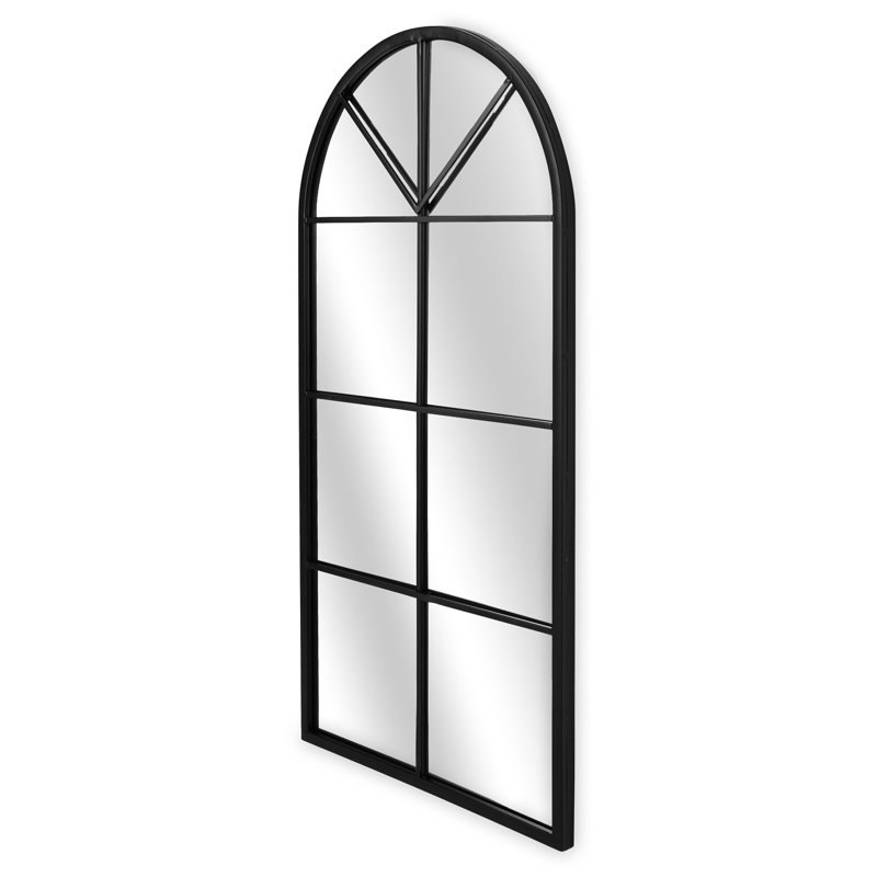 Metal Framed Wall Mounted Accent Mirror in Black