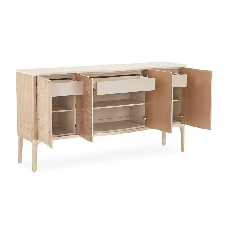Malibu Crest 74.5'' W Sideboard, White/Blush
