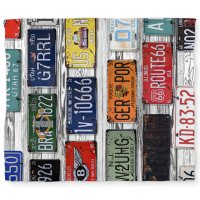 Number Plates Man Cave Blue Duvet Cover - Home Decor Essentials