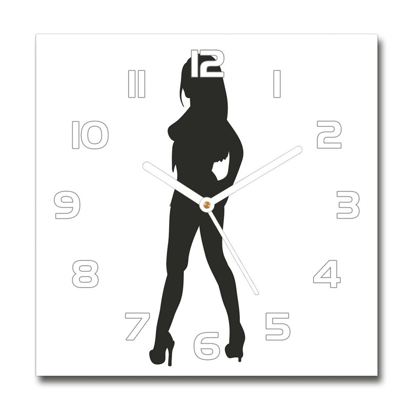 Glass Wall Clock, White/Black