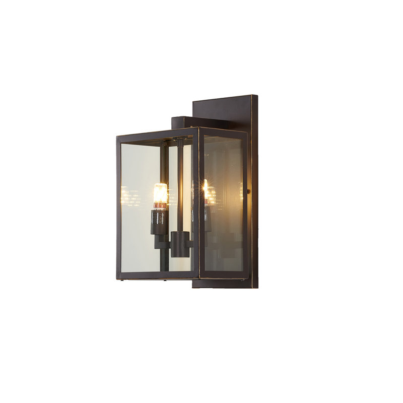 Applique murale moderne 2 lumières Modern, H 16,5 po x l 9,75 po x P 7,75 po, Bronze noir