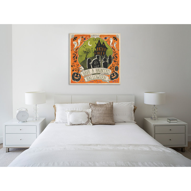 "Stay Creepy III Orange", toile tendue par Janelle Penner, H 36 po x l 36 po x P 1,5 po