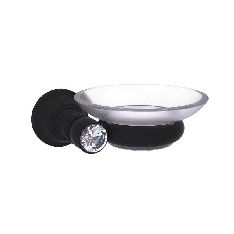 Porte-savon mural en cristal Gavin, Noir mat