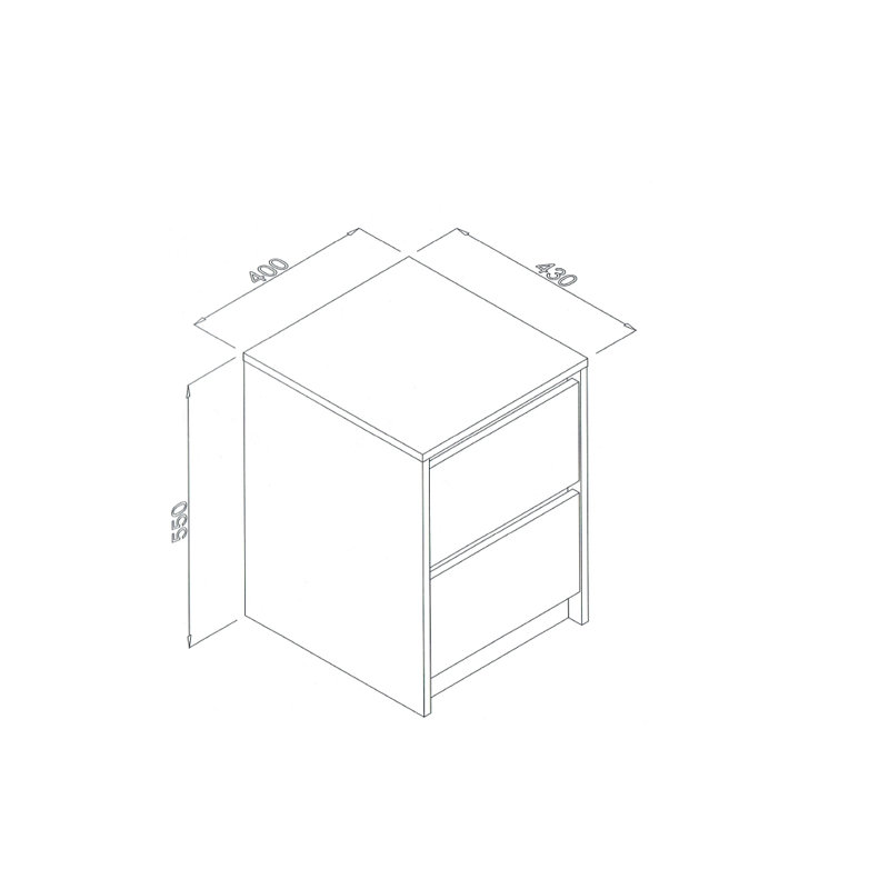 Aleana 40cm W Manufactured Wood Bedside Table, Sonoma