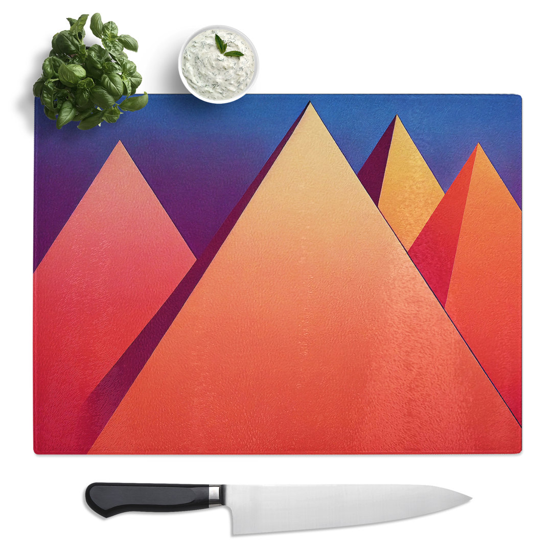 Modern Art Pyramids Vol.4 Abstract  Glass Chopping Board