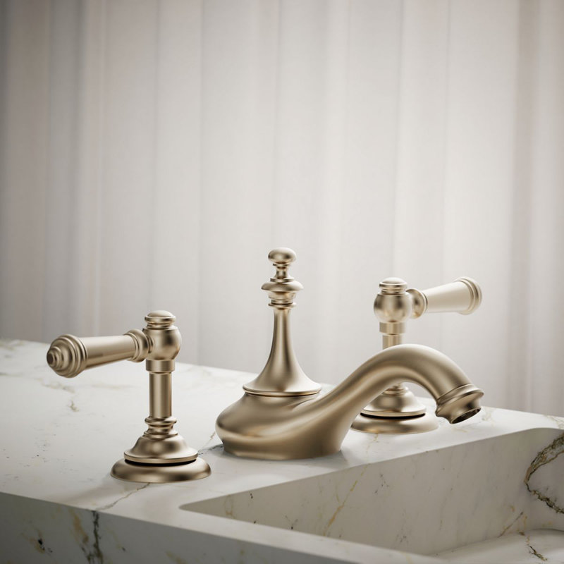 Artifacts® Widespread Faucet Bathroom Sink with Drain Assembly, Vibrant Brushed Bronze