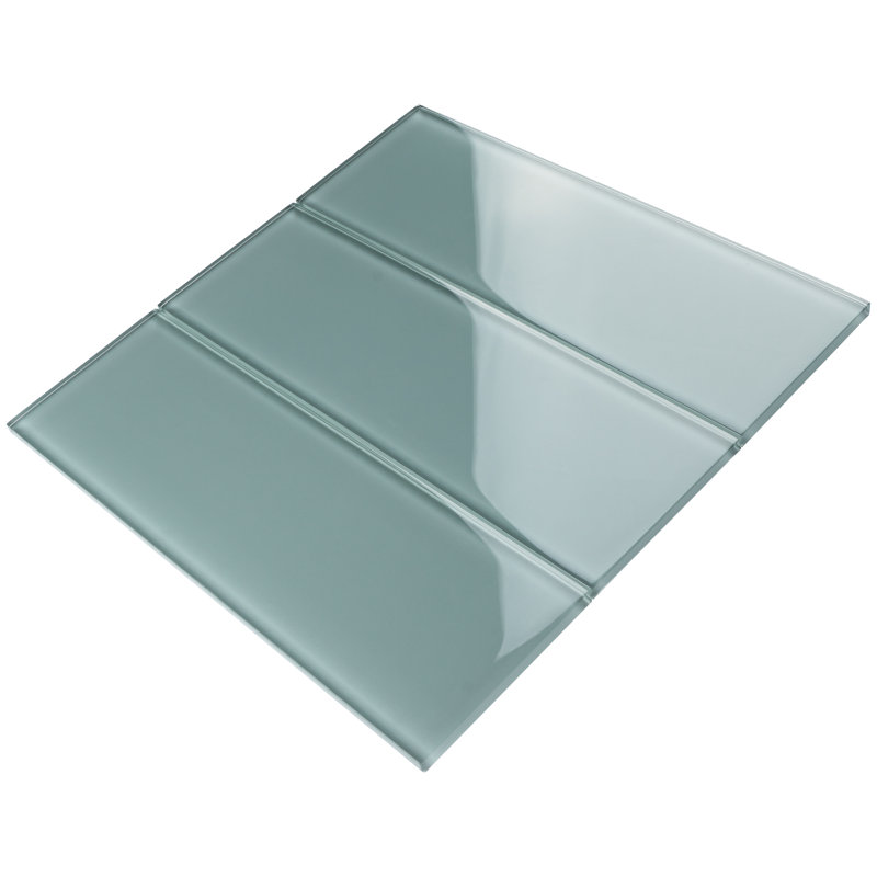 Carreau de mosaïque en verre Crystile 4 po x 12 po, Gris bleuâtre
