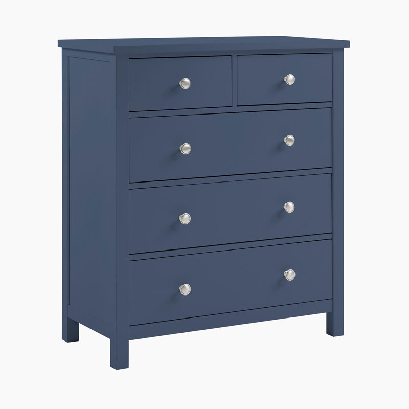 Commode de style Mid-Century moderne en bois de 52 po avec 6 tiroirs en queue d'aronde, glissières à roulement à billes et découpes rainurées intégrées Simba
