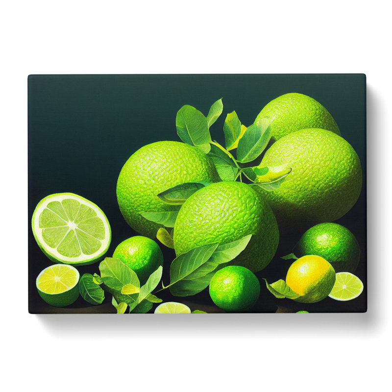 Lime Fruit Citrus Selection - Wrapped Canvas, 35cm H x 50cm W x 3cm D