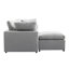 Ustyle Modular Sectional With Feather Cushions - Reversible Chaise, L Shaped, Zippered, Sloped Armrest, Grey Couch Feather-filled Upholstery