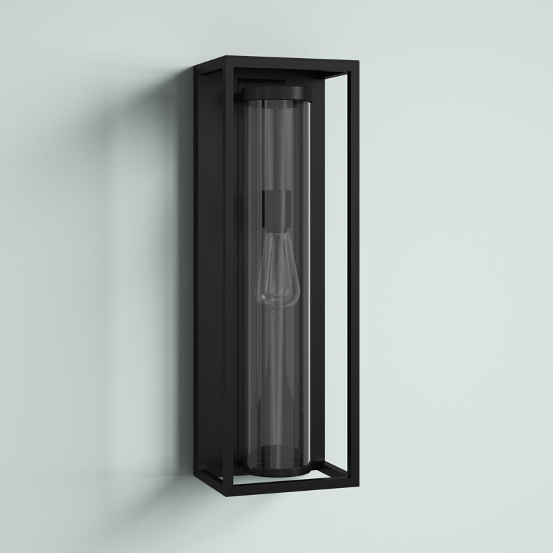 Plafonnier encastré d'extérieur 1 lumière Belote, H 24,25 po x l 8 po x P 6,25 po, Noir