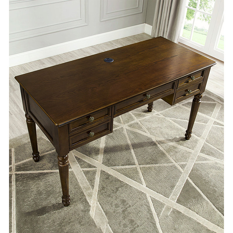 Bureau de rangement de style américain en chêne brun pour bureau et chambre
