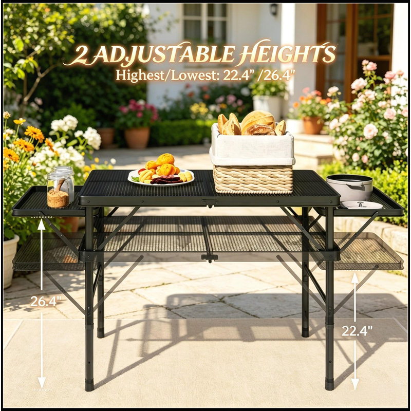 Table de patio portative, table sur pied, table d'extérieur pliable, table de camping, table à manger extensible, table de pique-nique