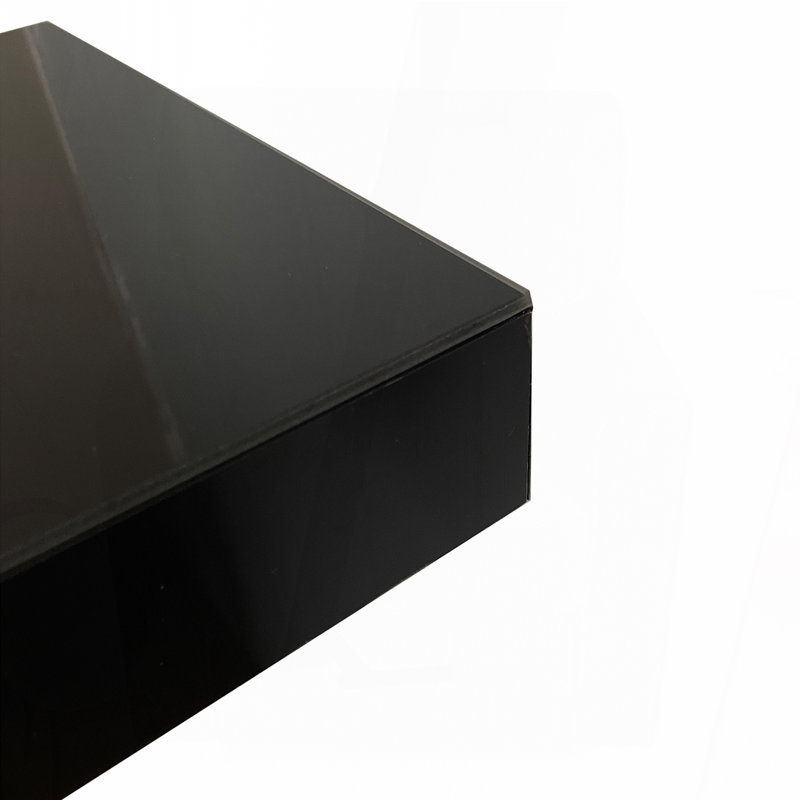 Console en miroir avec incrustation de diamant concassé, longue entrée, Noir