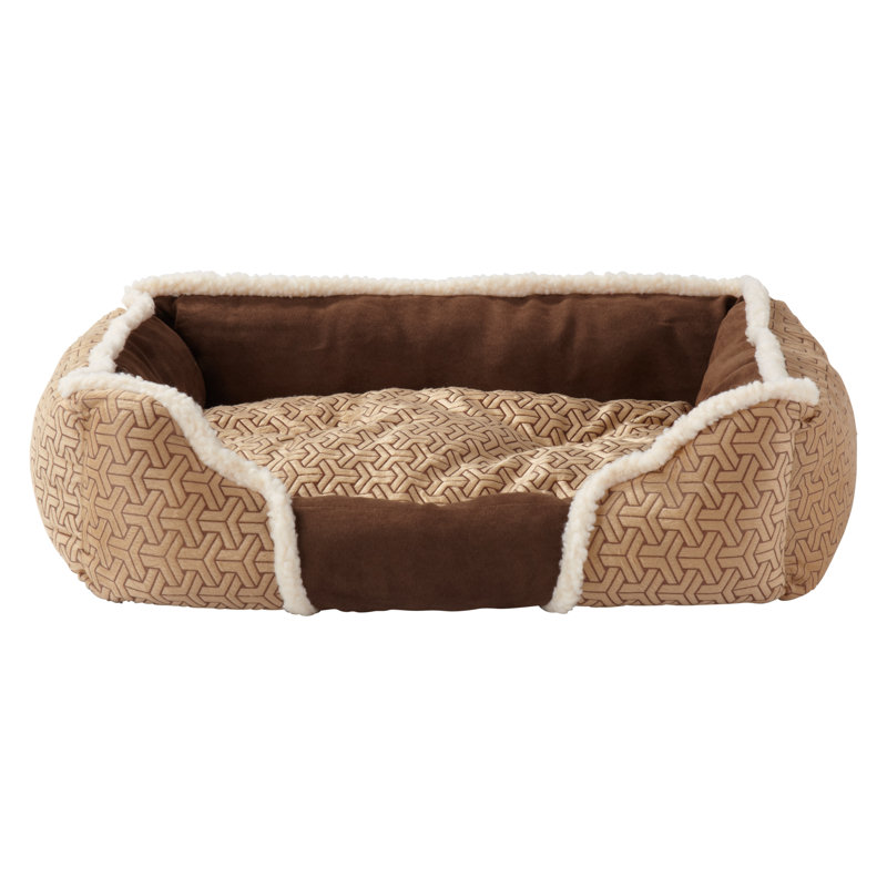 Vandyke Geometric Pet Bed, 18 cm H x 60 cm W x 48 cm D, Cream