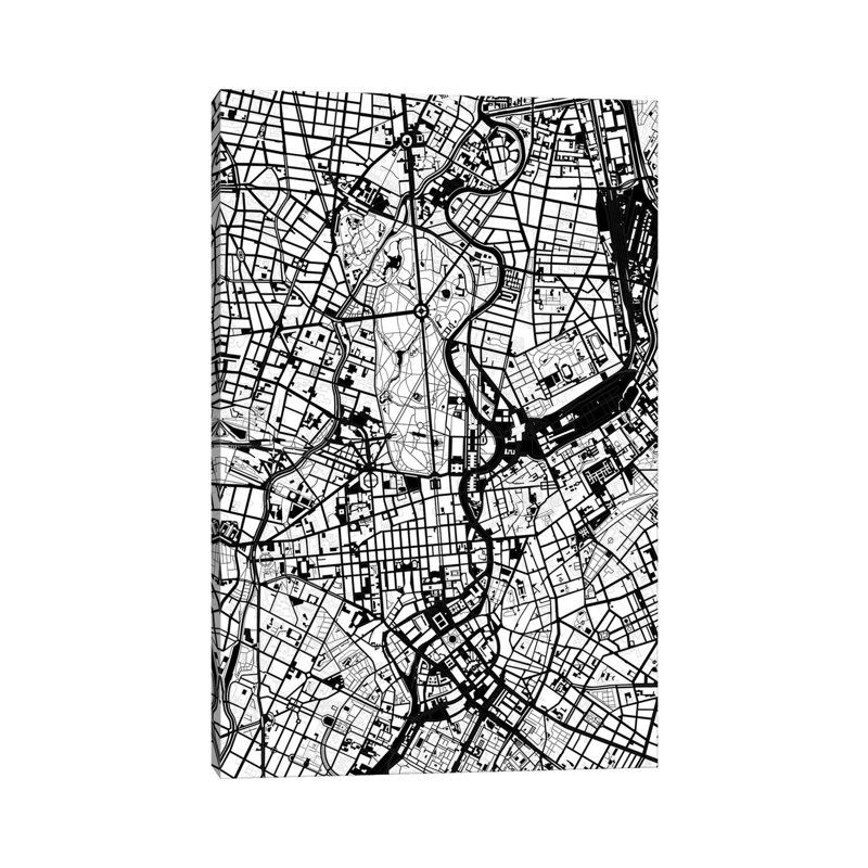 Berlin Black And White by Planos Urbanos - Wrapped Canvas Print, 66.04 cm H x 45.72 cm W