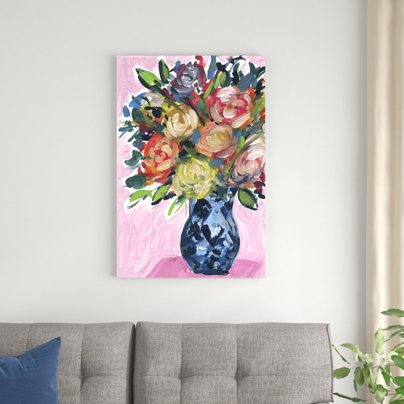 Bouquet dans un vase IV, H 36 po x l 24 po x P 1,25 po
