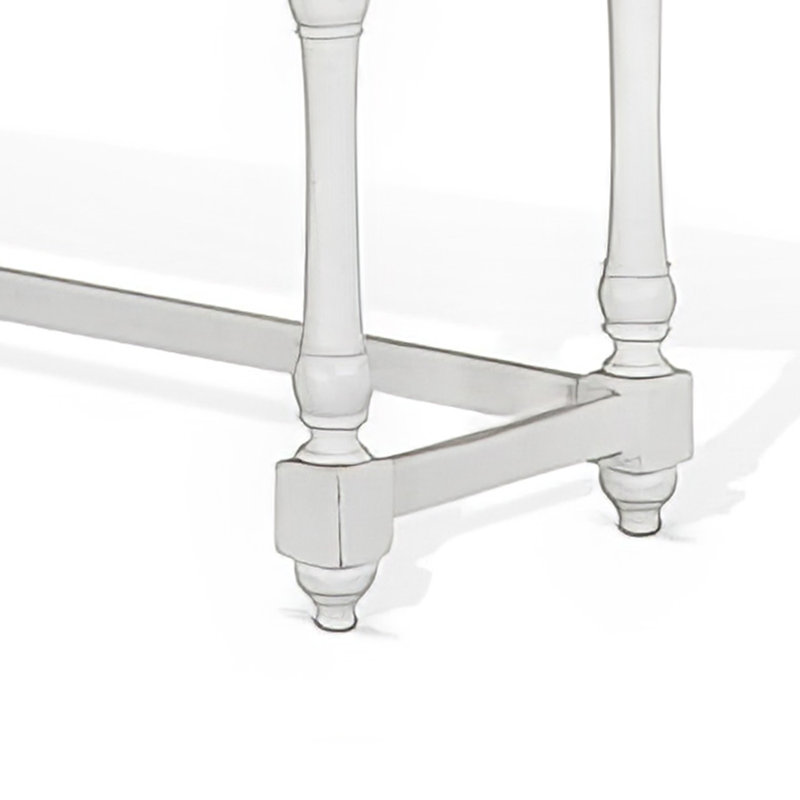 Orso Console Table, 76 Inch Rectangular Brown Top, White Mahogany