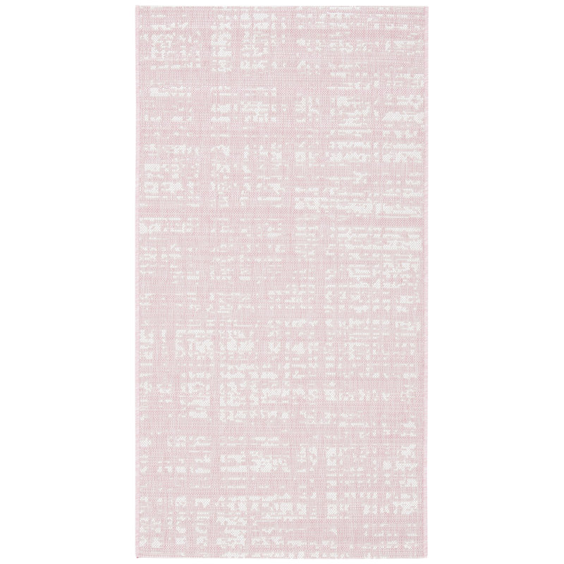 Winifred Abstract Pink/Ivory Indoor/Outdoor Area Rug, Rectangle 2'7" x 5'