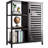 Bamboo Storage Cabinet with Door and 3 Open Shelves-1893637738