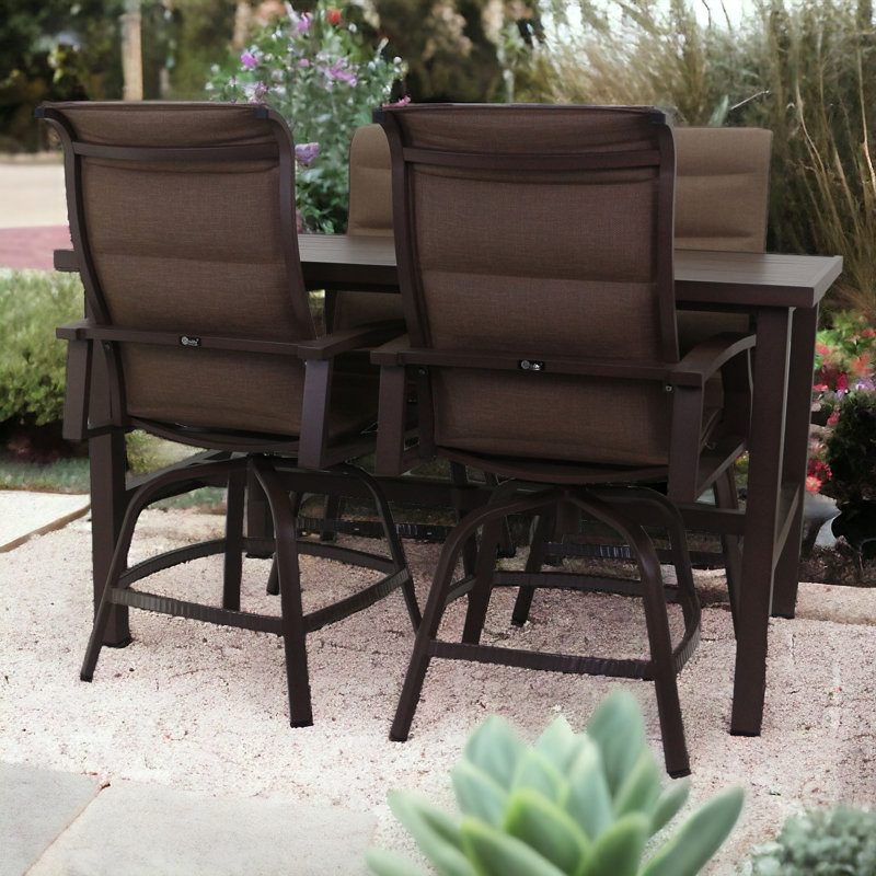 Madison Balcony Set Includes: One Balcony Table and Swivel Balcony Bar Stools, 4
