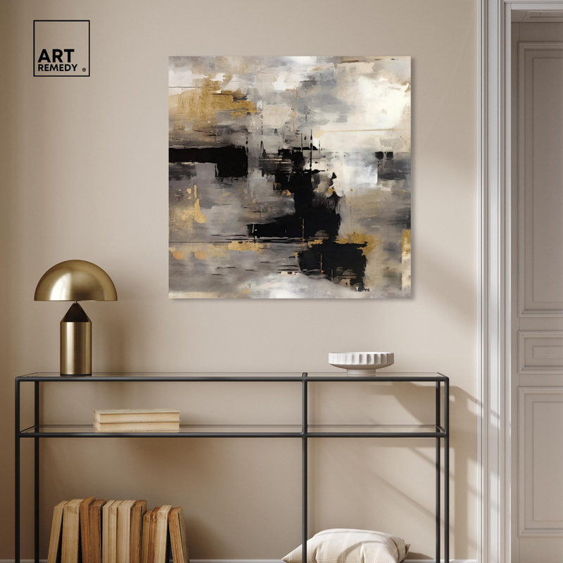 Art industriel abstrait sur toile, art industriel, Toile tendue, H 30 po x l 30 po