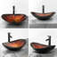 Lavabo de salle de bain ovale en verre trempé 21 po avec robinet Wade Logan® Beyo-91060599-100055281